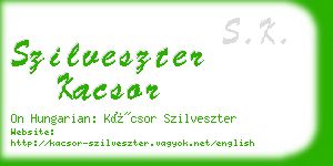 szilveszter kacsor business card